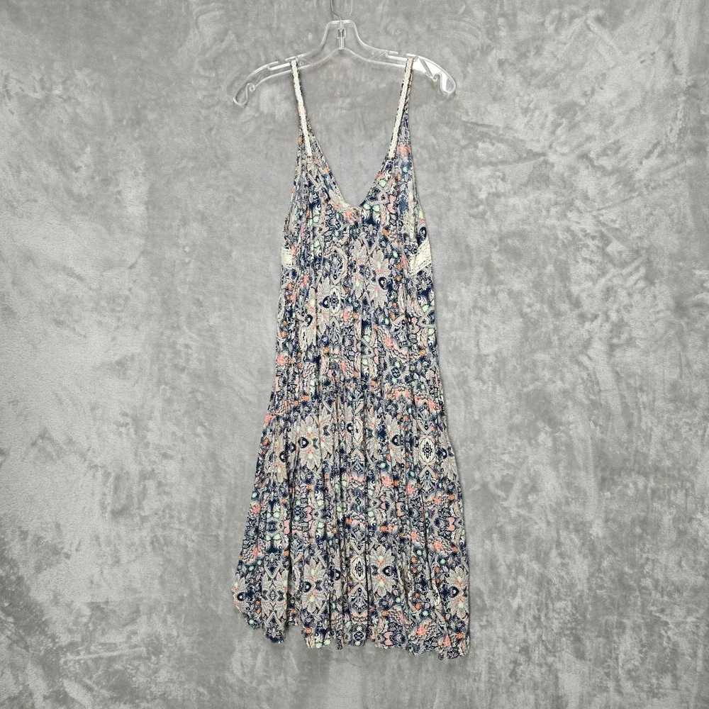 Umgee Women M Paisley High Low Top Crochet Lace Boho Festival Tie Front Coastal - Picture 11 of 11